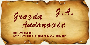 Grozda Andonović vizit kartica